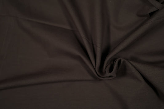Elastischer Baumwolljersey in Dunkelbraun – hochwertiger Stoff für DIY-Projekte