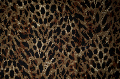Viskose – Animalprint Braun mit Glanz – ideal für Sommerkleidung, Blusen und Accessoires