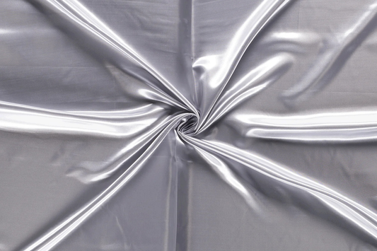 Satin Stoff silber glänzend glatt Uni Stoffeya