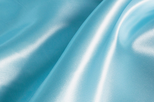 Satin Stoff aqua glänzend hellblau Uni Stoffeya