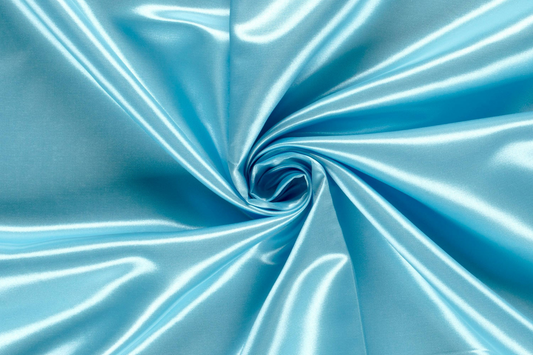 Glänzender Satin Stoff aqua Uni leicht und fließend