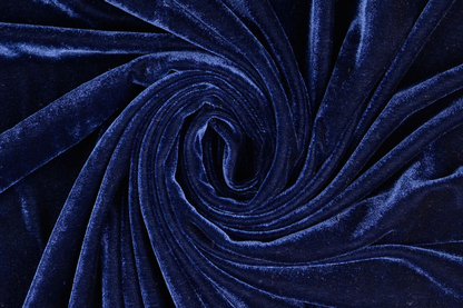 Marineblauer Samt Stoff – Edler Velvet Stoff weich & glänzend