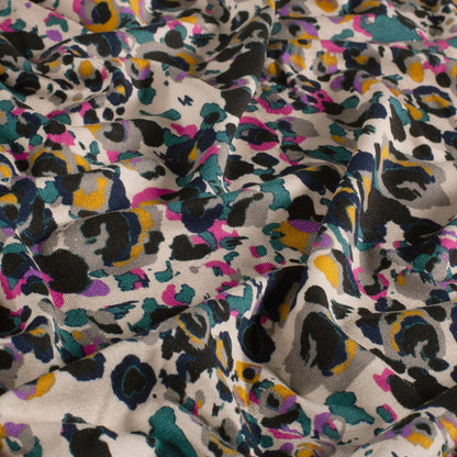 Viskose Jersey Abstrakt Magenta – Stoffeya
