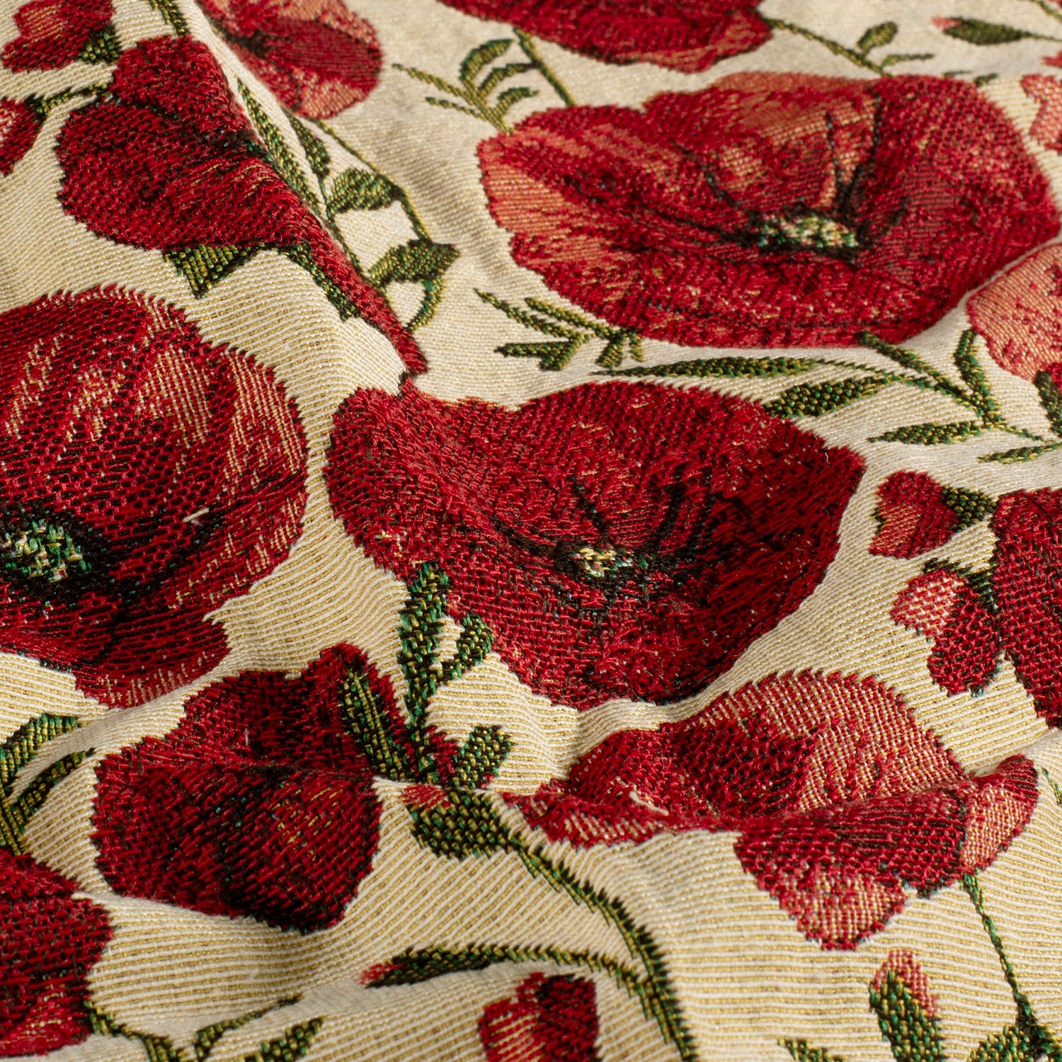 Gobelin Jacquard Blumen Beige – Stoffeya