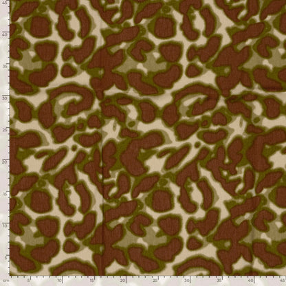 Viskose Satin Abstrakt Khaki-Grün – Rolle