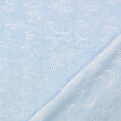 Flanell Fleece Sterne Himmelblau – Weich & Warm | Stoffeya