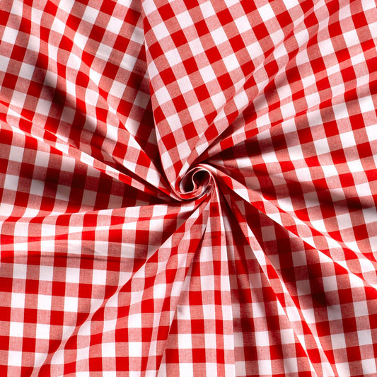 Baumwoll-Popeline Karo Rot – Fall