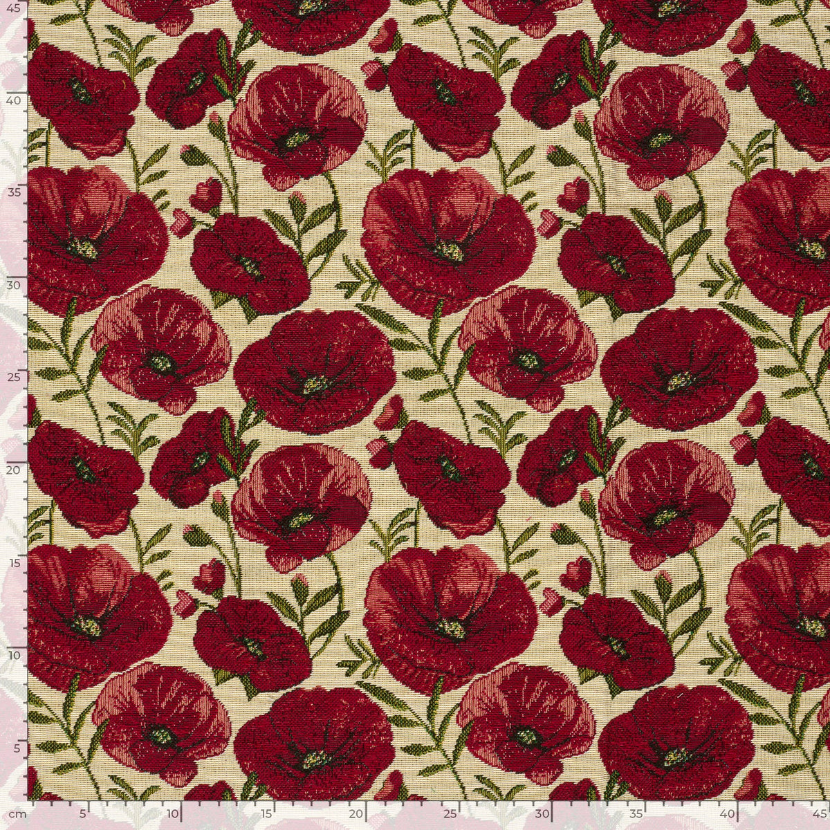 Gobelin Jacquard Blumen Beige – Stoffeya