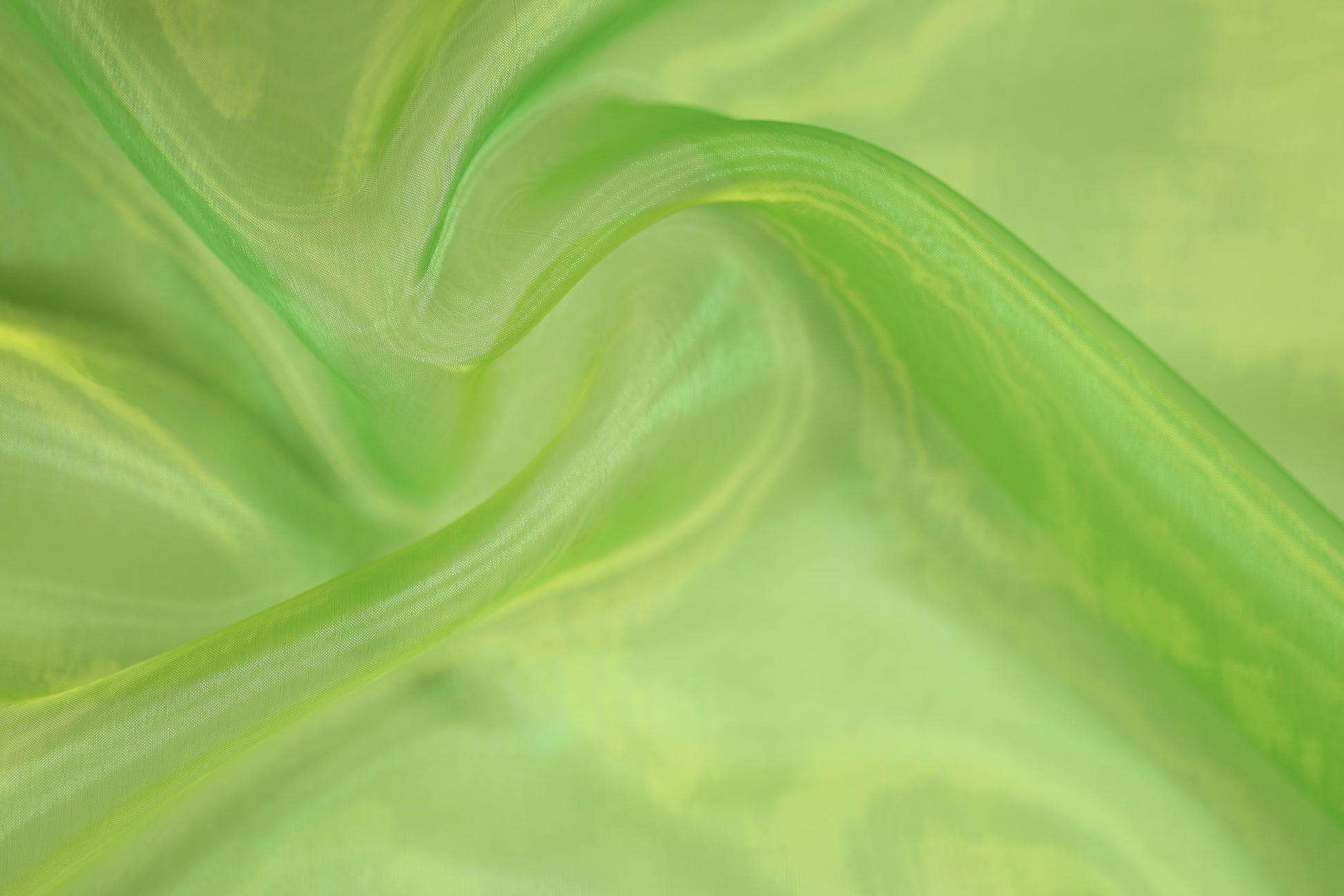Limettengrüner Organza Stoff transparent glänzend 140cm breit